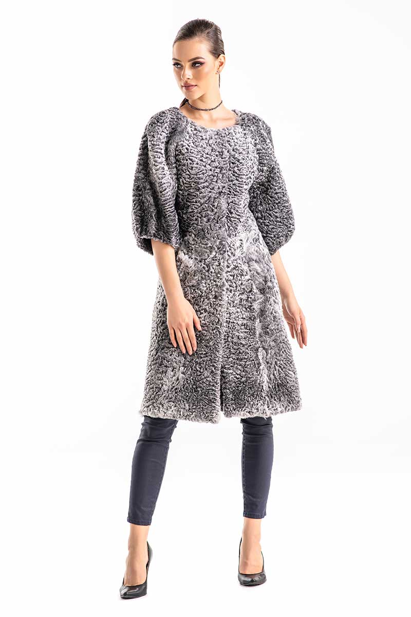 Stylish and modern long astrakhan coat - A&A Vesa