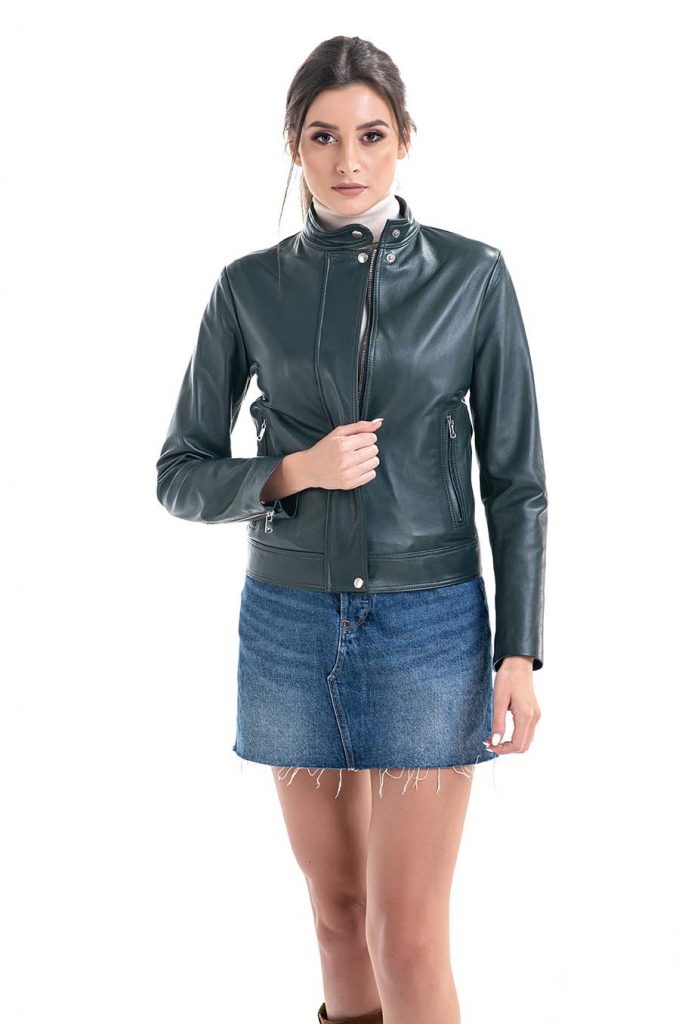Classic and comfortable leather jacket for women - A&A Vesa