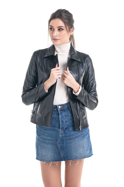 Elegant and modern leather jacket for women - A&A Vesa